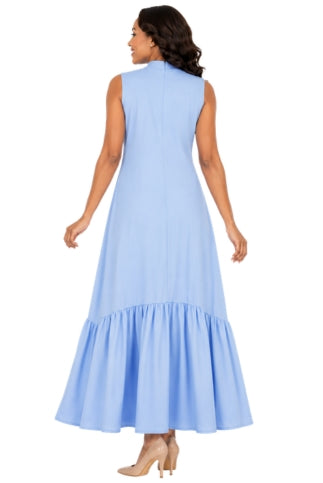 Luxury Flare Dress with Handcrafted Floral Detail
