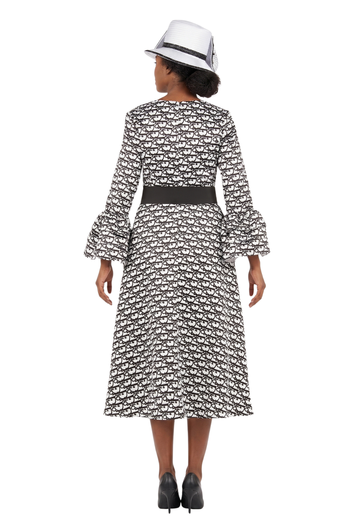 A-line Prt Dress in Silky Twill w/ Belt-Plus