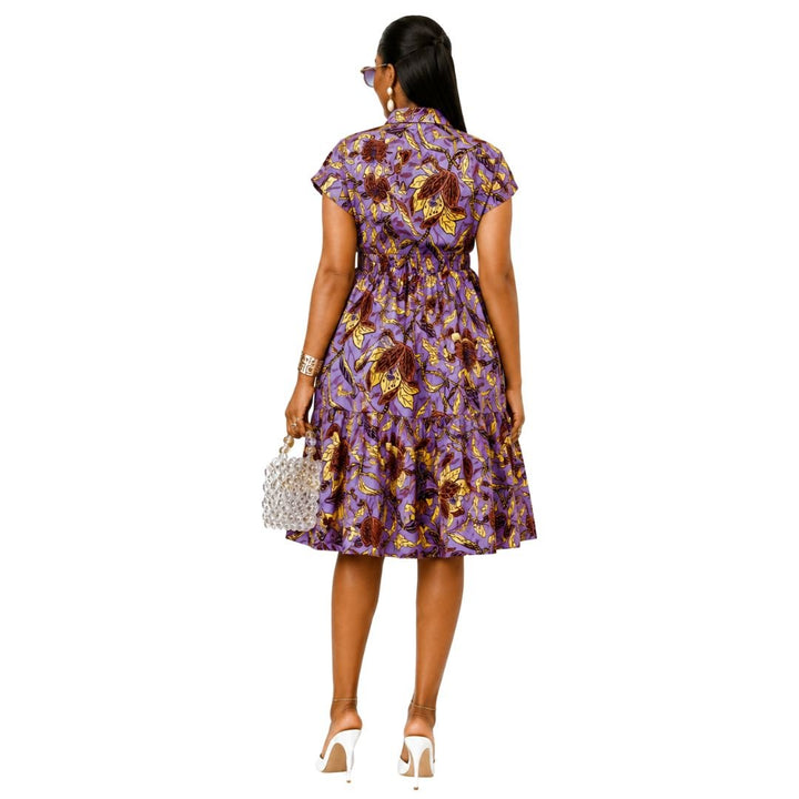 JOLA AFRICAN PRINT TIERED SHIRT DRESS [MULTICOLOR] - Especially Yours