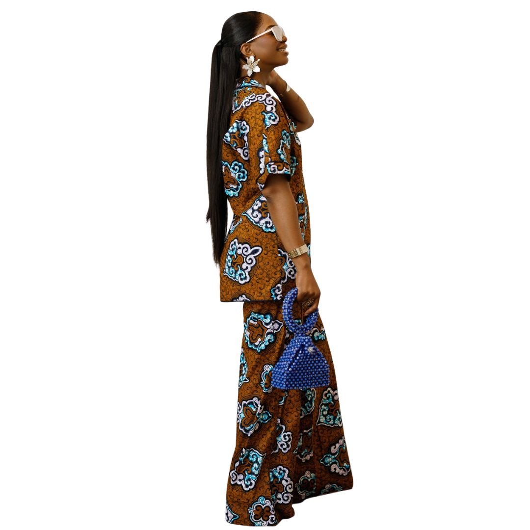 LARA AFRICAN PRINT SHIRT SET [MULTICOLOR] - Especially Yours
