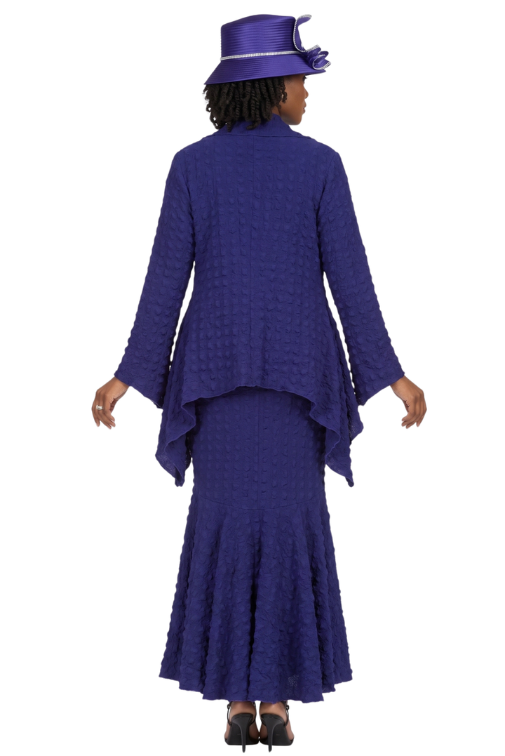 3pc Popcorn Hi-lo Jkt, Cami, Pleated Skirt Set