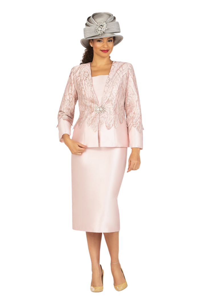 3pc Lux Lace&Sqns Ovrly Skt Suit-Plus