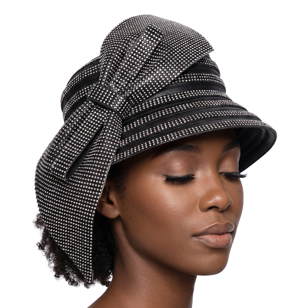 METALLIC OVSZ BOW STRIPED HAT