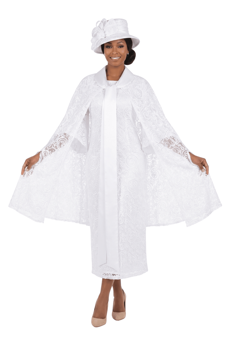 2pc Lux Lace Dress w/ Belted Lace Cape - Especially Yours