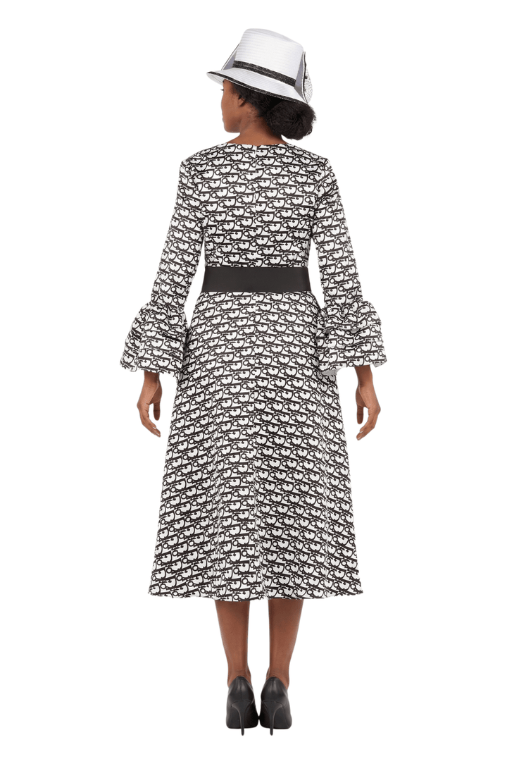 A - line Prt Dress in Silky Twill w/ Belt - Especially Yours