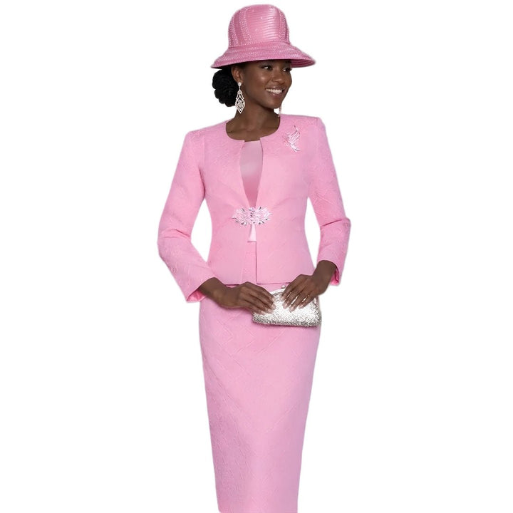 Textured Skirt Suit with Rhinestone Accents by Lily & Taylor - Especially Yours