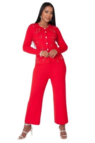 Modern 3 Piece Knit Set Rhinestone Detail 82896