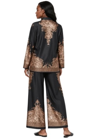 Baroque Print Satin Pant Set -82895 - Especially Yours