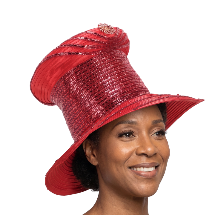 High Crown Heavily Stoned Medium Brim Hat