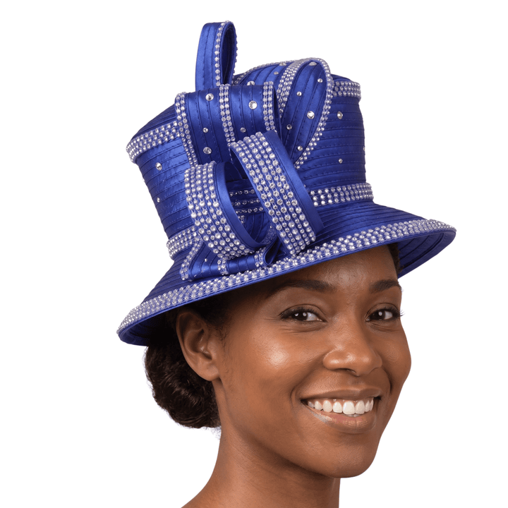 Rhinestone Embellished Sculpted Wide-Brim Hat - Especially Yours