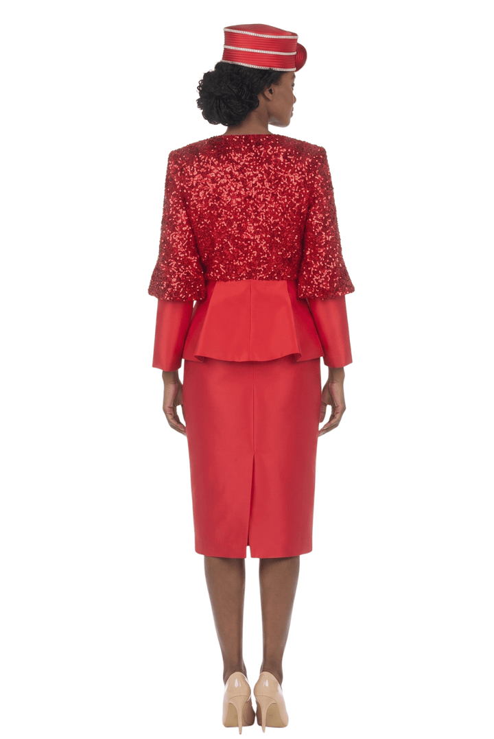 2pc Silky Twill Skt Suit w/ Seq Jkt and Brch - Especially Yours