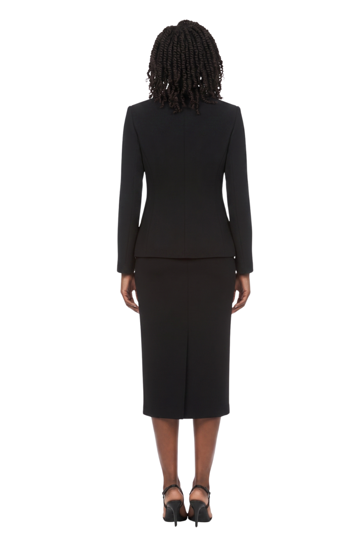 2pc Bow Neck Skirt Suit - Plus