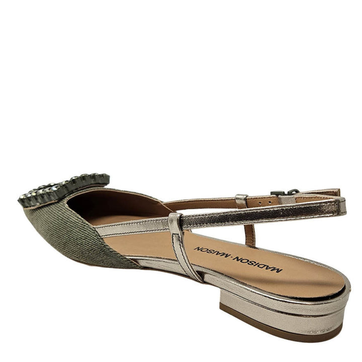 Khaki/Gold Sling Back Flat - Especially Yours