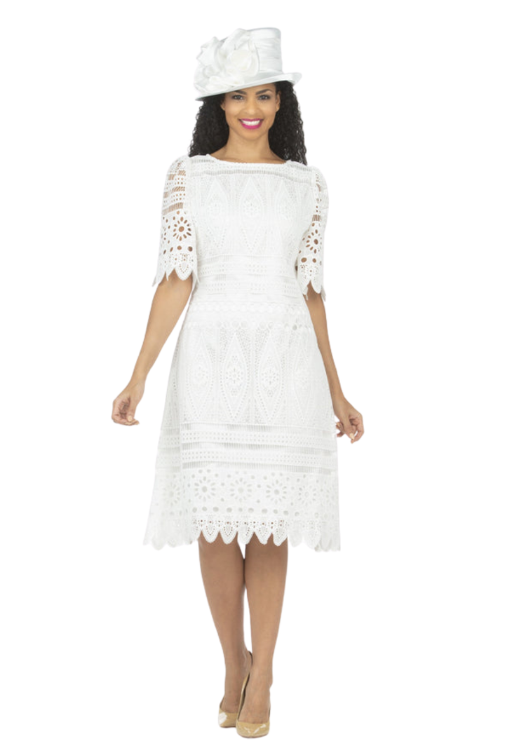 1pc Elbow Length Slv Lux Lace Shift Dress - Plus