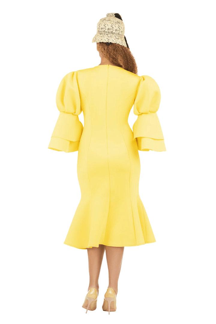 Puff Bell Slv Scuba Dress w/ Mermaid Sweep - Especially Yours