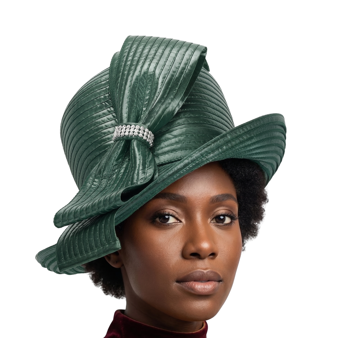 MED BRIM METALLIC RIBBON HAT