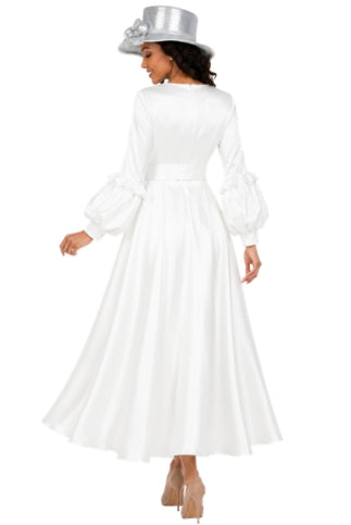Belted A-line Dress w/ Beaded Embroidery