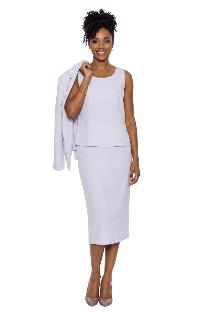 3pc Basic Notch Collar 1 - button Skirt Suit - Plus - Especially Yours