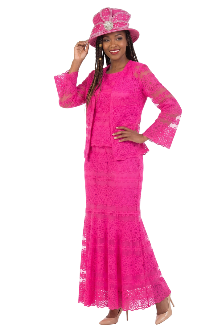 3pc Lux Lace Maxi Skirt Suit