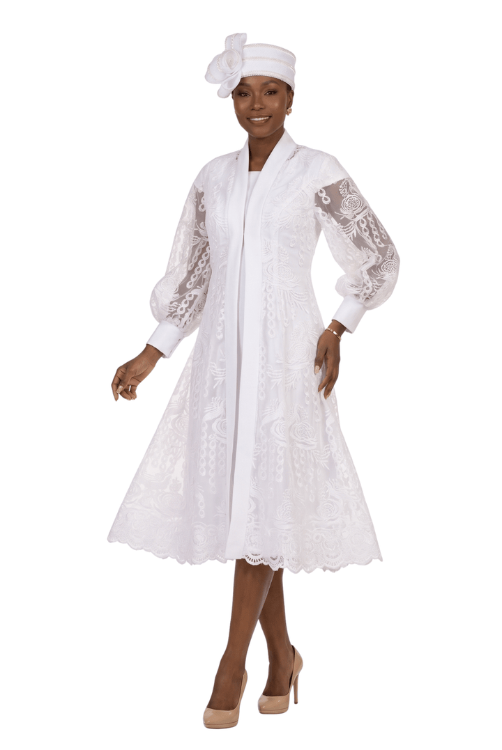 2pc Midi Dress w/ Sheer Lace Overlay Jacket - Plus - Especially Yours