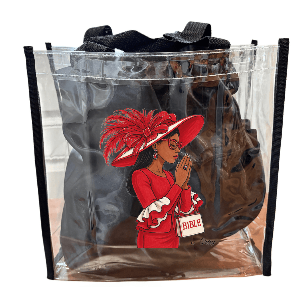 Prayer in Praise Red Clear Tote - Especially Yours