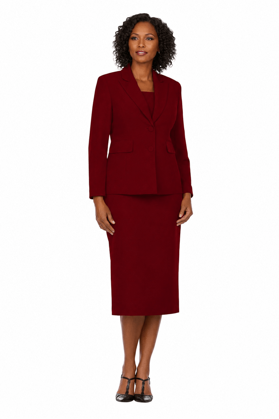 Classic Two-Button Blazer&Midi Skirt Suit-Plus - Especially Yours