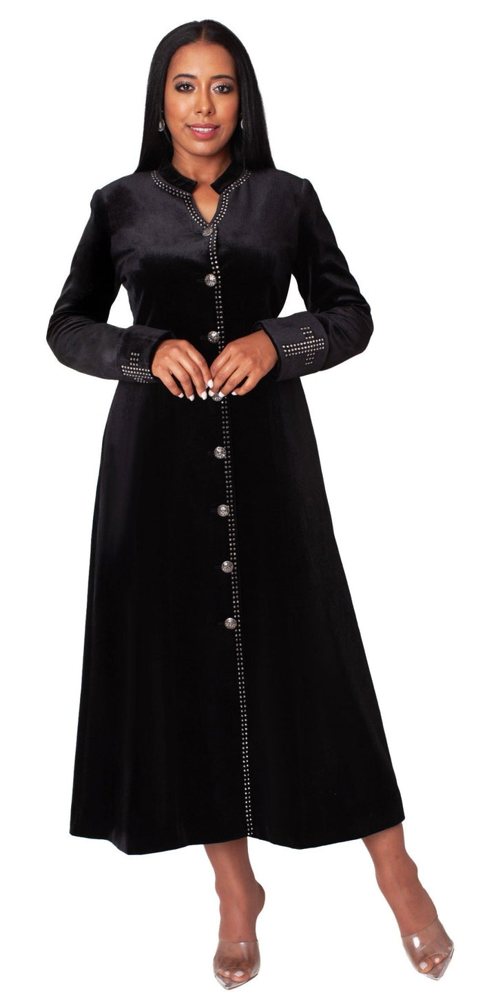 Plus Size Velvet Church Robe with Crystal Trim - 41031W - Especially Yours