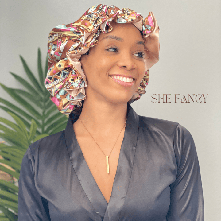 Garden Peach All Satin Bonnet - Especially Yours