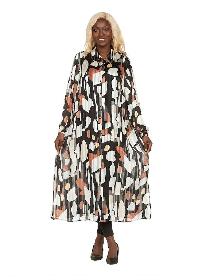 Chiffon Shirt Dress in Abstract Print - Especially Yours