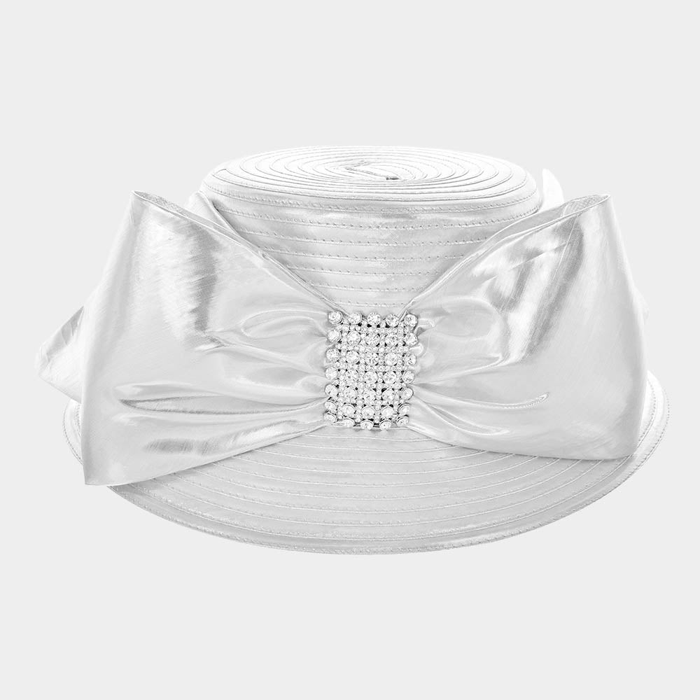 Braid Bow Stone Accented Hat - Especially Yours