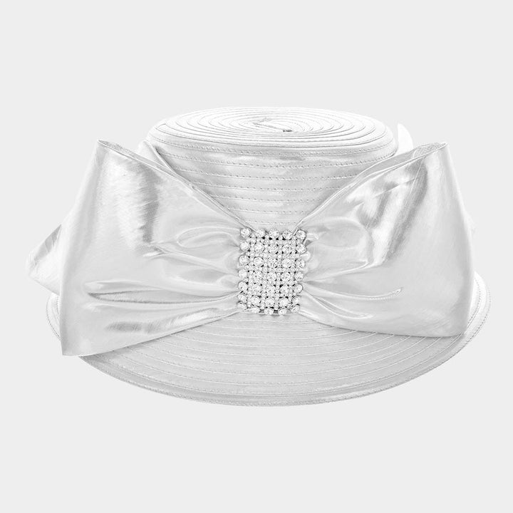 Braid Bow Stone Accented Hat - Especially Yours