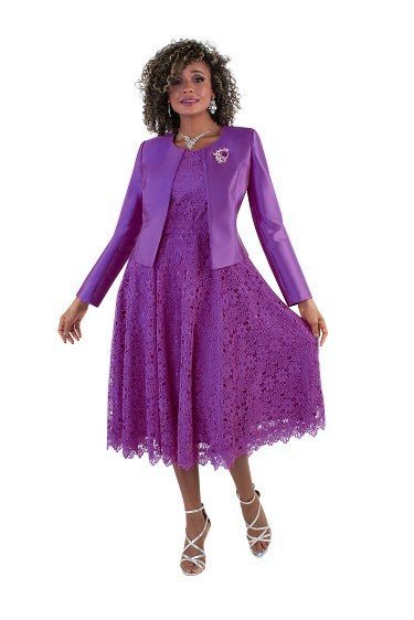 Lace Church Dress with Satin Jacket Set - 4529 - Especially Yours