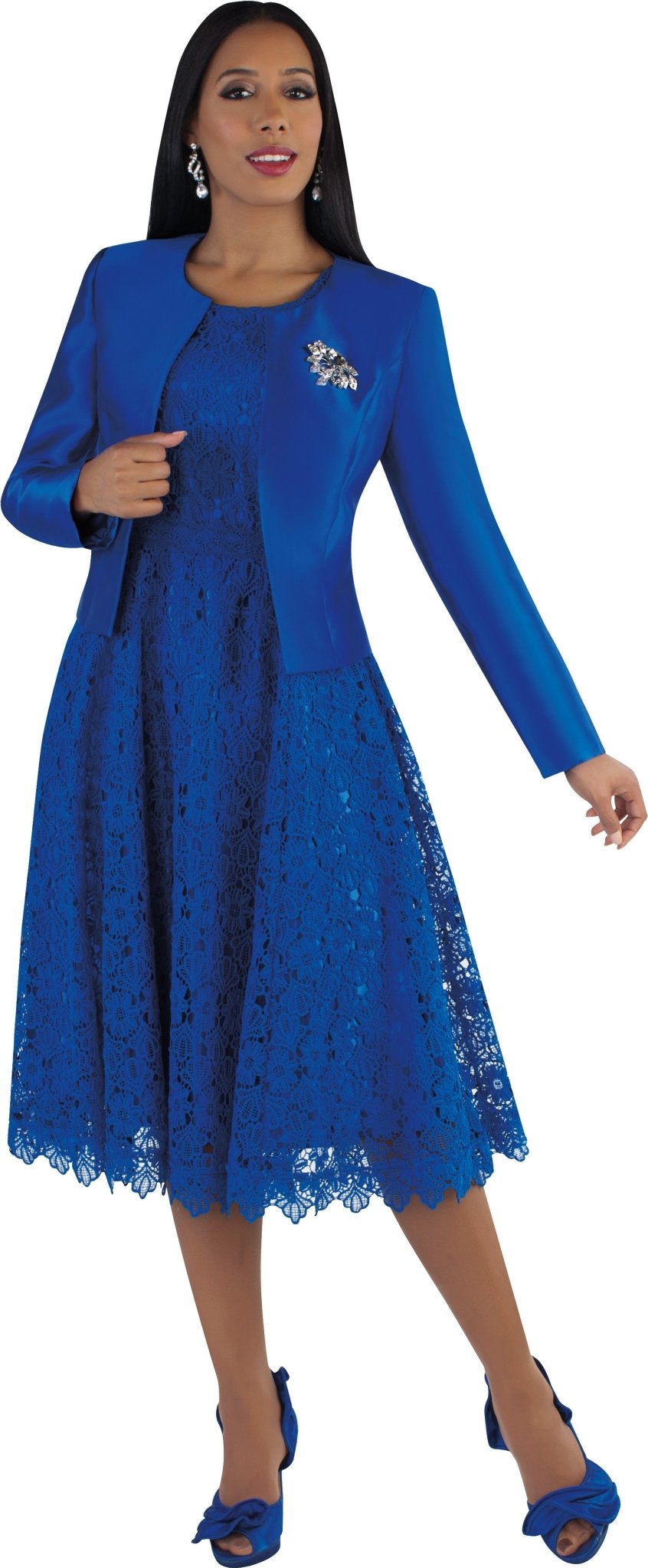 Lace Church Dress with Satin Jacket Set - 4529 - Especially Yours