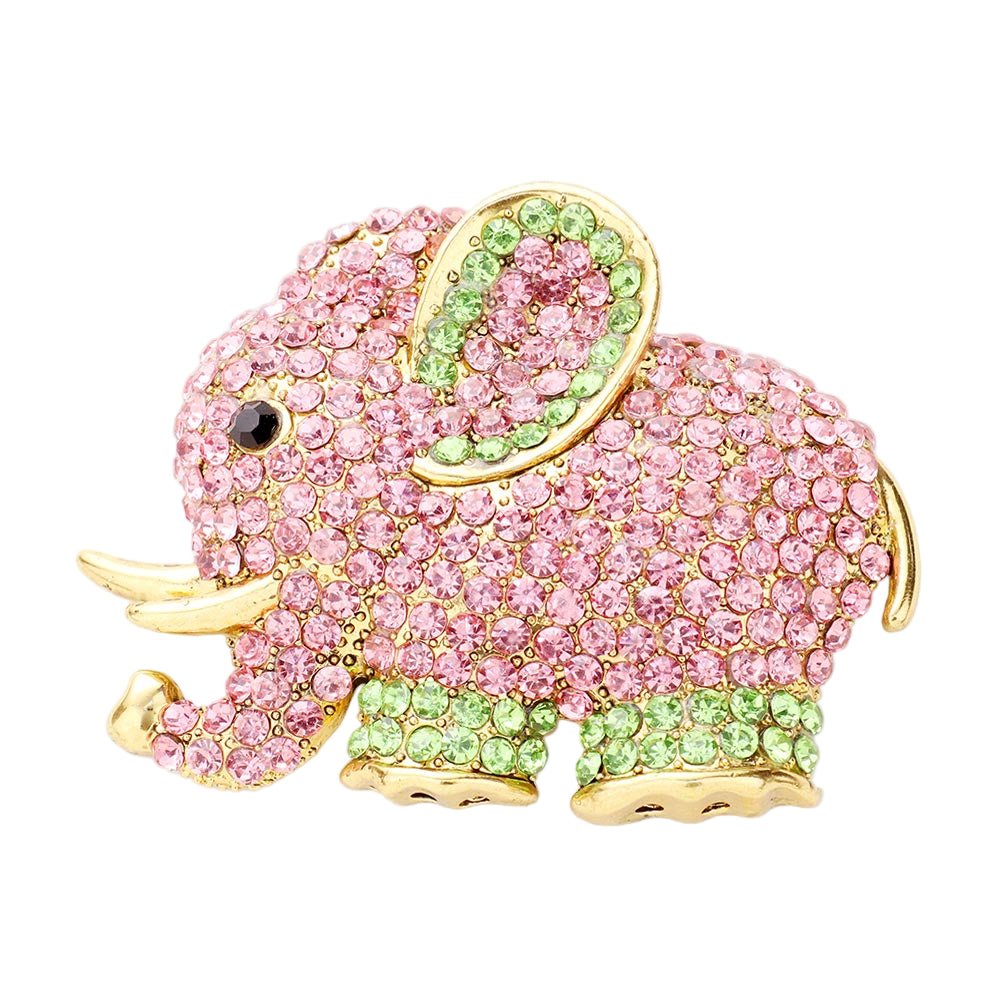 Rhinestone Pave Elephant Pin Brooch - Especially Yours