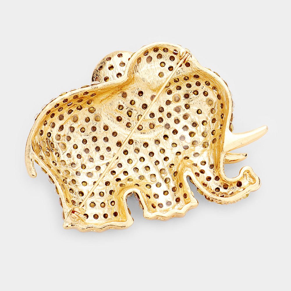 Rhinestone Pave Elephant Pin Brooch - Especially Yours