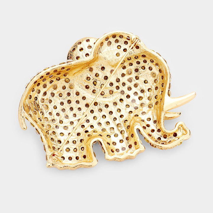 Rhinestone Pave Elephant Pin Brooch - Especially Yours
