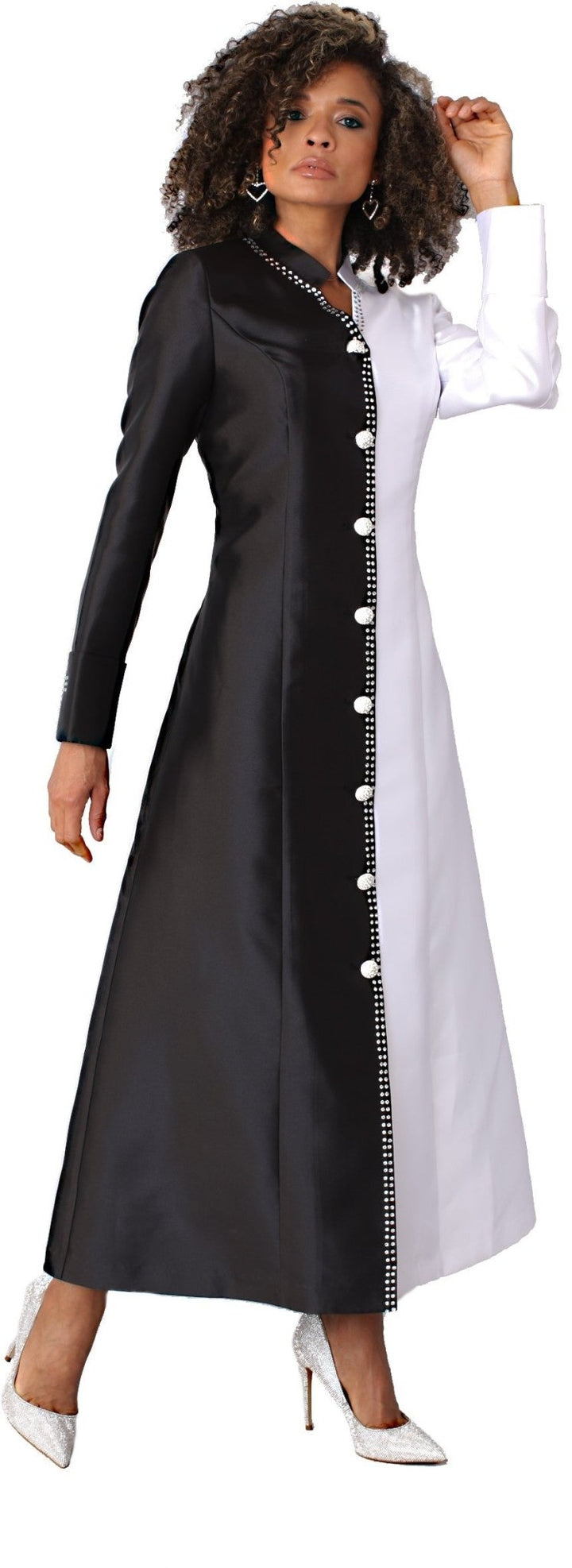 Satin Cassock Robe with Rhinestone Embellishments - 4804 - Especially Yours