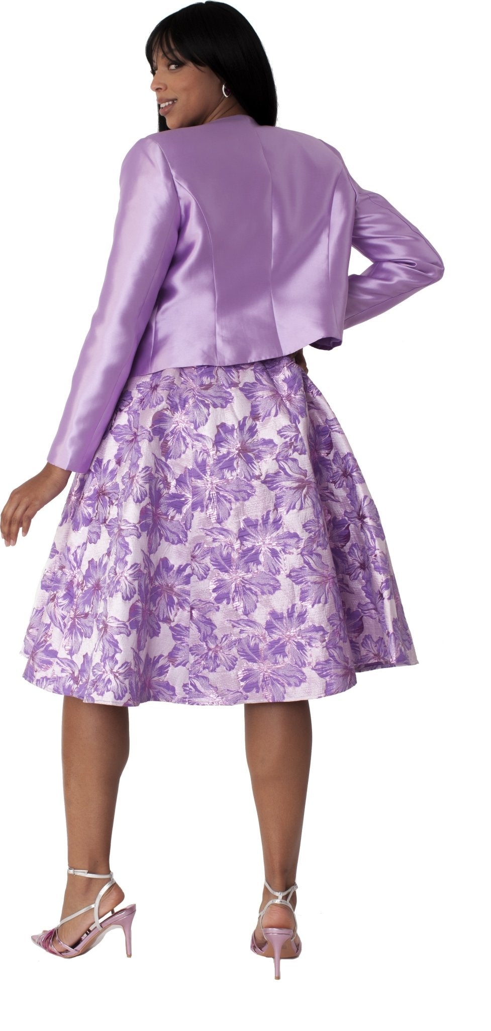 Plus Size Floral Brocade Church Dress with Jacket - 4819W - Especially Yours