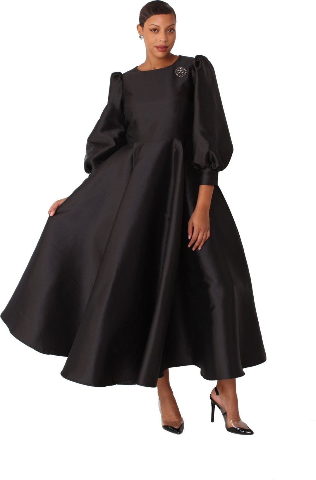 Elegant Long Dress with Bishop Sleeves - 4820 - Especially Yours