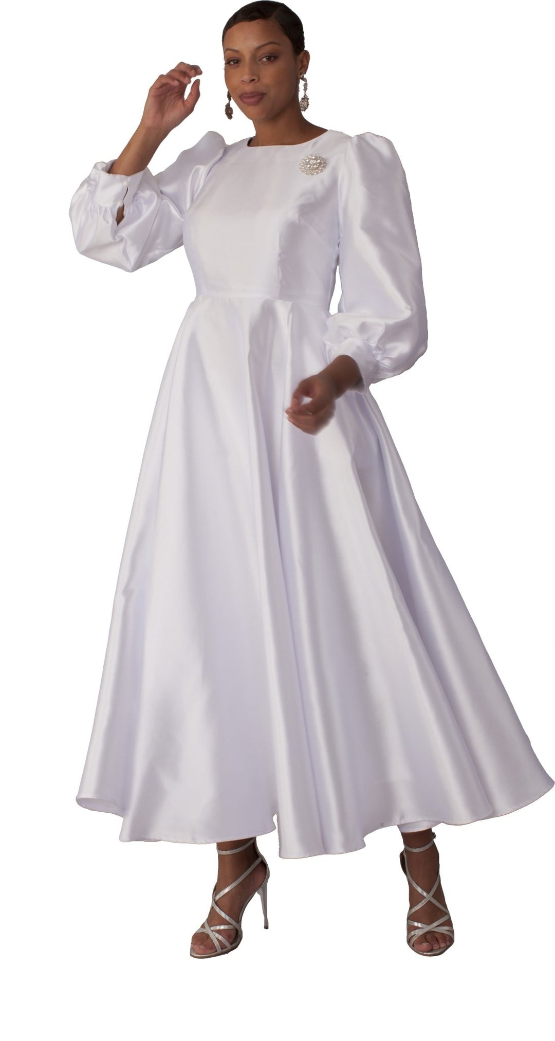 Elegant Long Dress with Bishop Sleeves - 4820 - Especially Yours