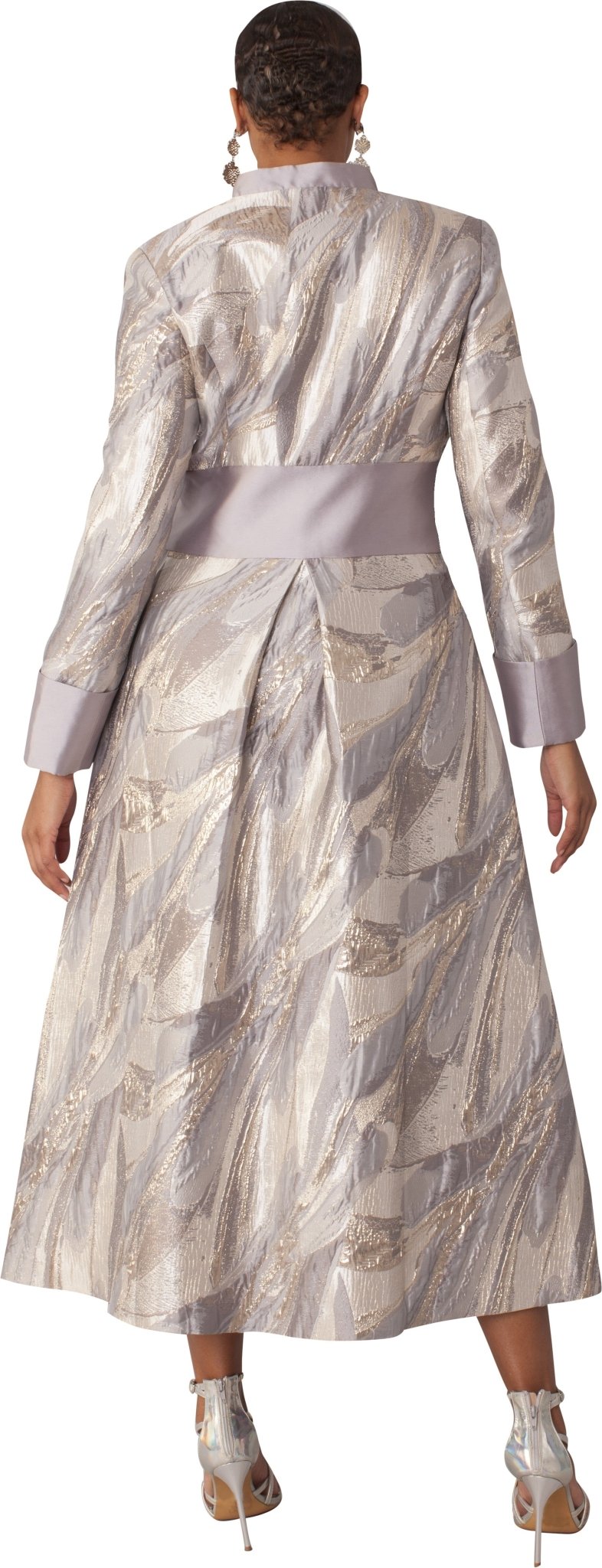 Plus Size Brocade Clergy Robe with Cross Brooch – 4821W - Especially Yours