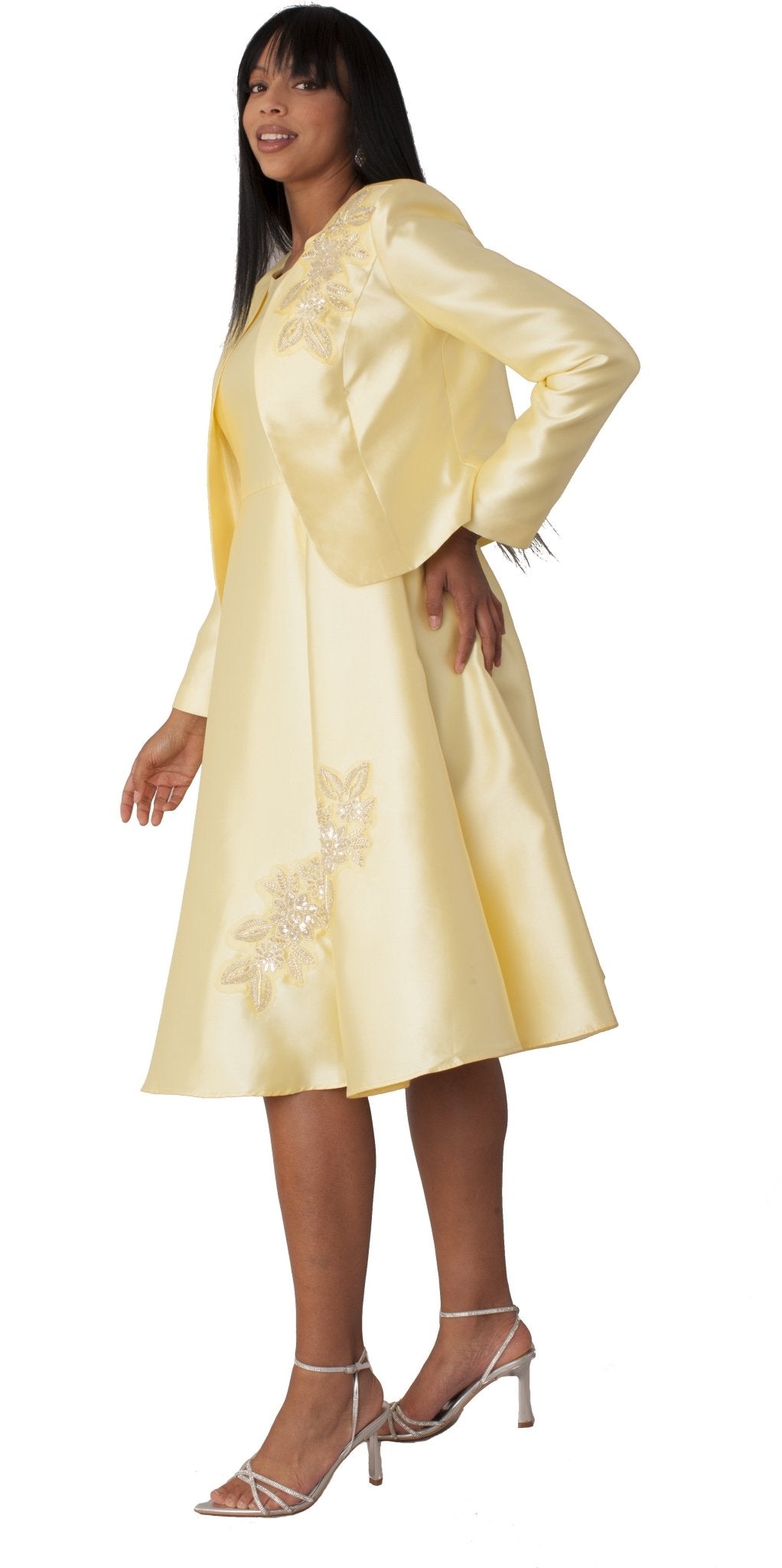 Plus Size Satin Dress and Jacket Set - 4833W - Especially Yours