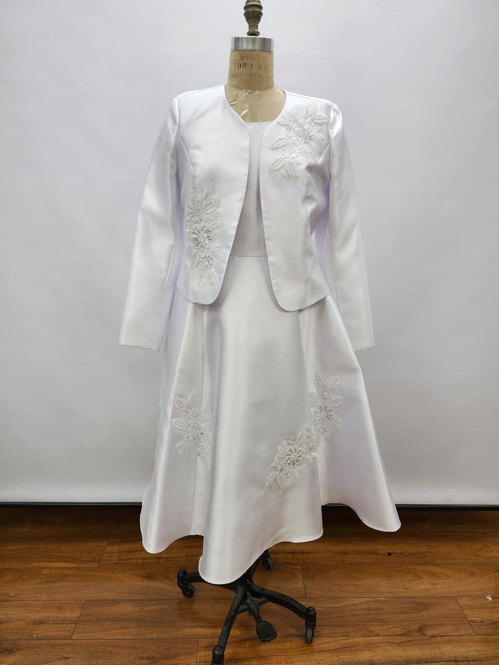 Plus Size Satin Dress and Jacket Set - 4833W - Especially Yours