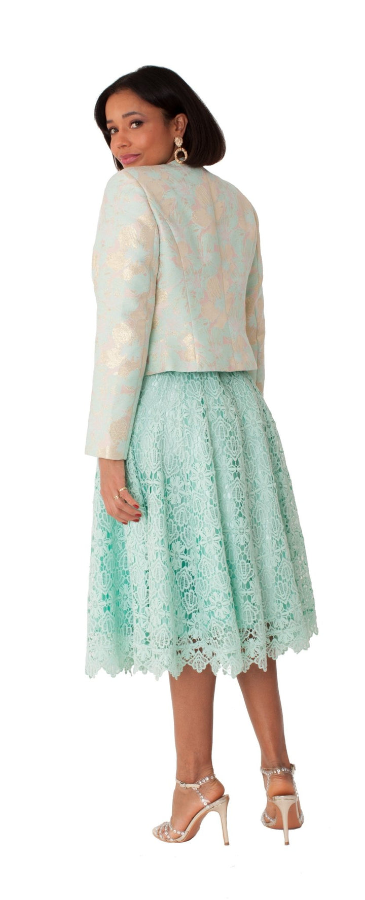 Elegant Woven Jacket & Lace Dress Set – 4847 - Especially Yours