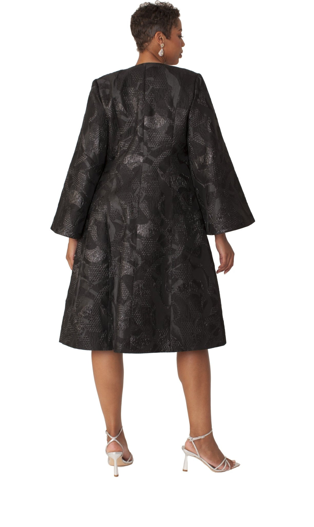 Brocade Jacket Dress & Dress Set with Bell Sleeves - 4852 - Especially Yours