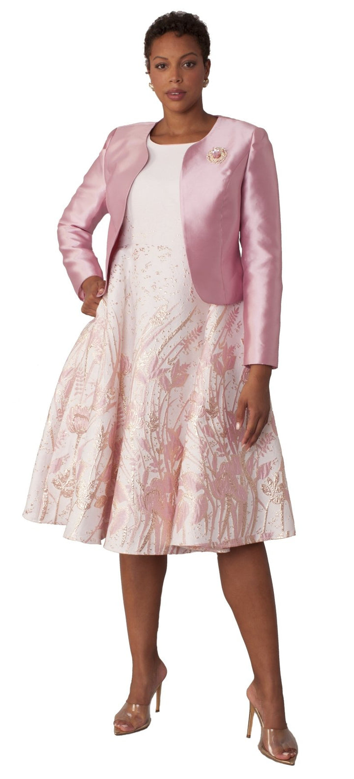 Elegant Two - Piece Brocade Dress & Jacket Set - 4853 - Especially Yours