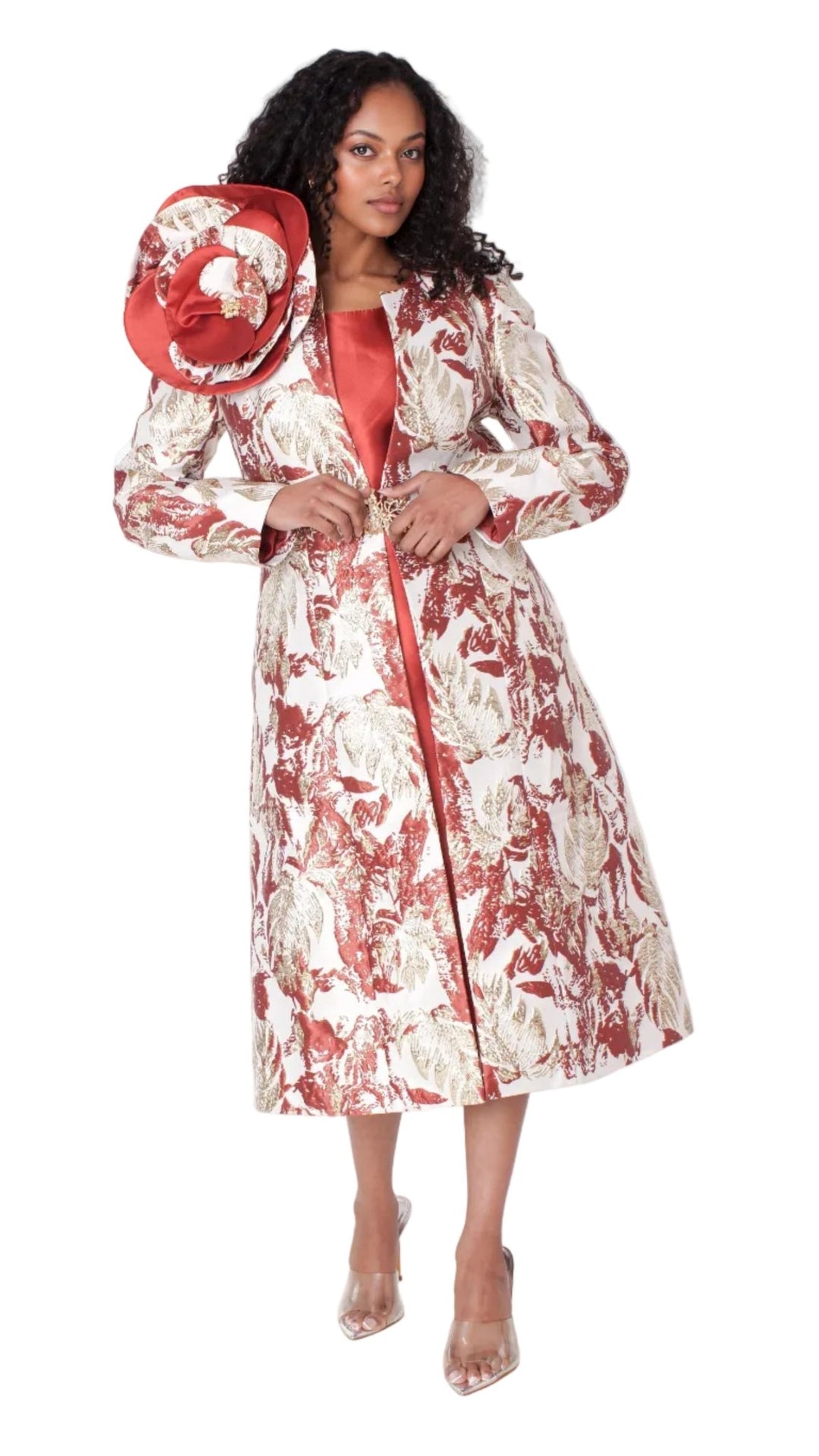 Elegant Brocade Dress with Matching Jackets - 4859 - Especially Yours