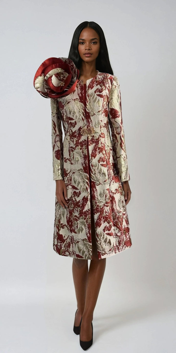 Elegant Brocade Dress with Matching Jackets - 4859 - Especially Yours