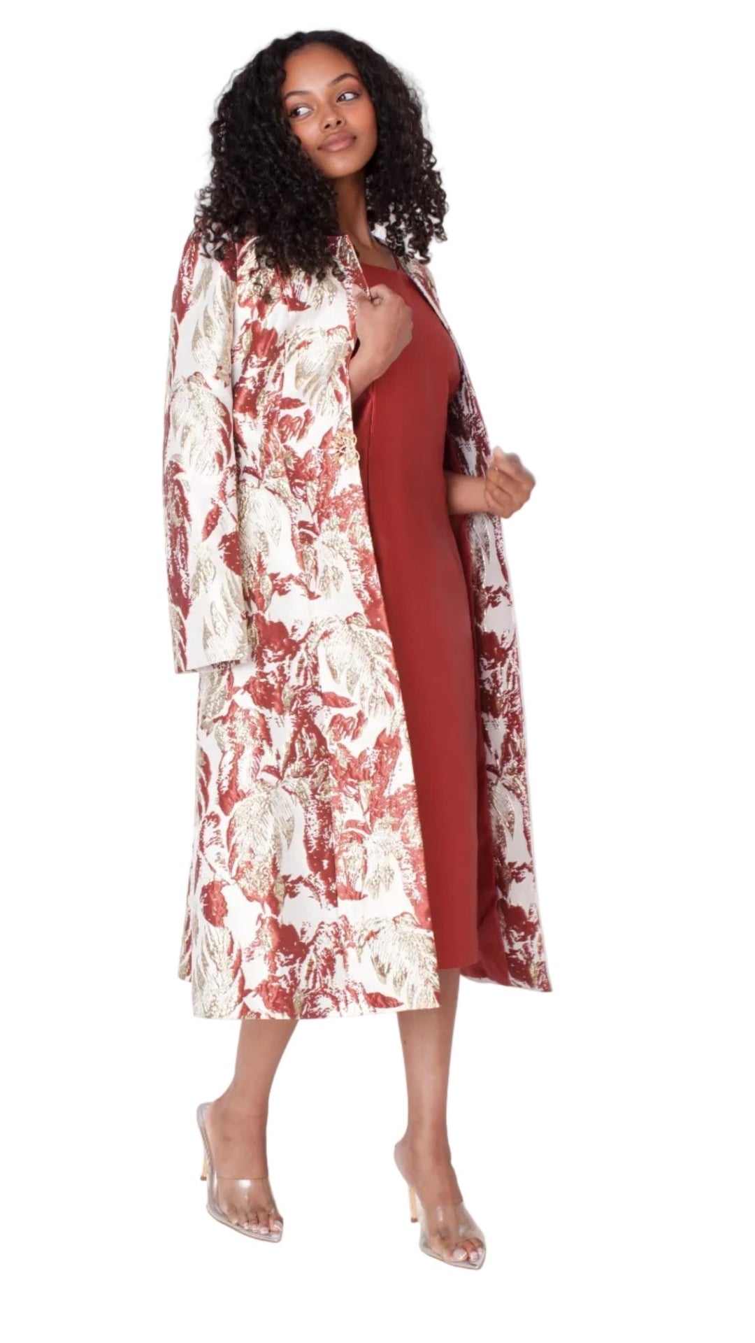 Elegant Brocade Dress with Matching Jackets - 4859 - Especially Yours