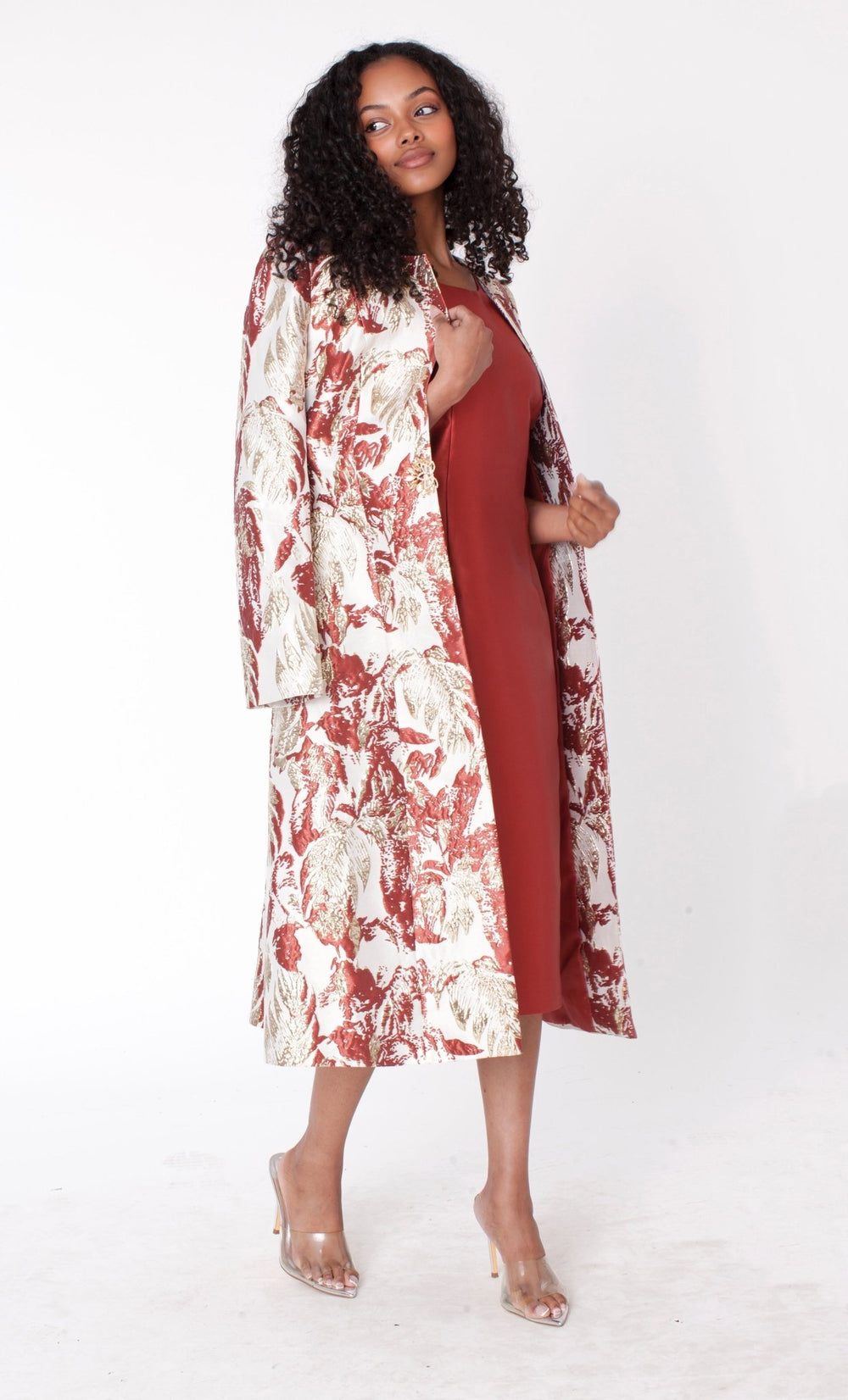 Elegant Brocade Dress with Matching Jackets - 4859 - Especially Yours